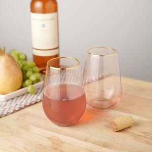 TWINE LIVING CO. 18oz Pink & Gold Drinking Cups